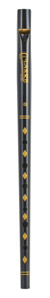 Clarke Original Tin Whistle D Black with Gold Diamond Décor