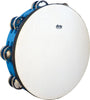 Atlas AP-L741 10inch Tambourine, Double Natural skin head with a blue plastic frame