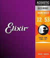 Elixir  11052 Nanoweb 80/20 Bronze Acoustic Guitar Strings - Light (12-53)