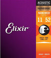Elixir 16027 Nanoweb Phosphor Bronze Acoustic Guitar Strings -  Custom Light (11-52)